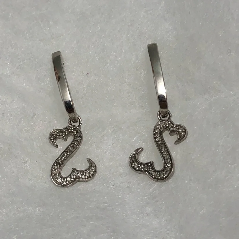 Jane Seymore Open Heart 925 Sterling Silver JWBR Dangle Earrings